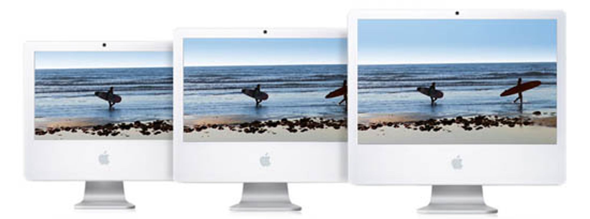Nåværende iMac-familie med 17