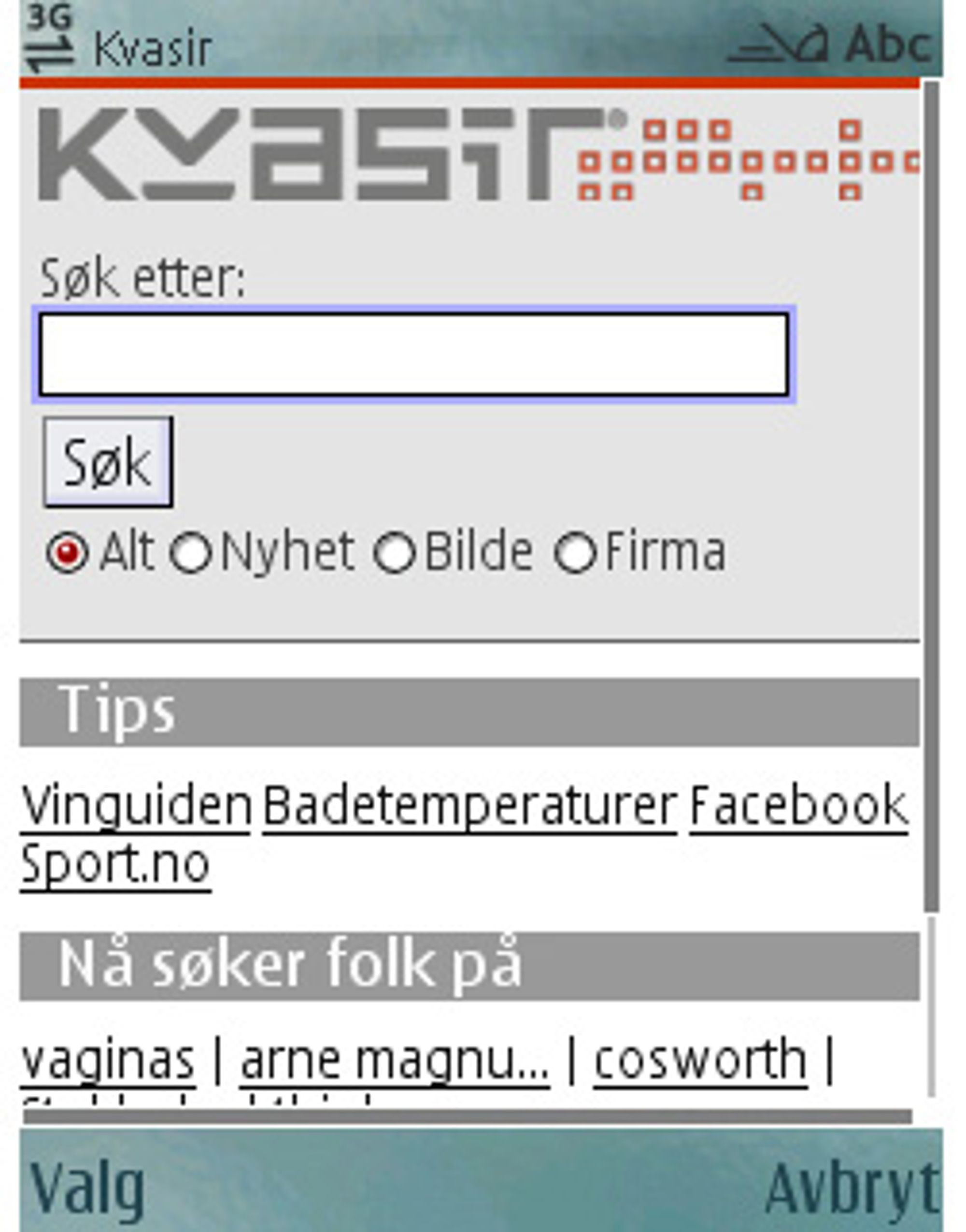 Kvasir er kanskje god på å finne norske sider på nett, men ikke på wap.