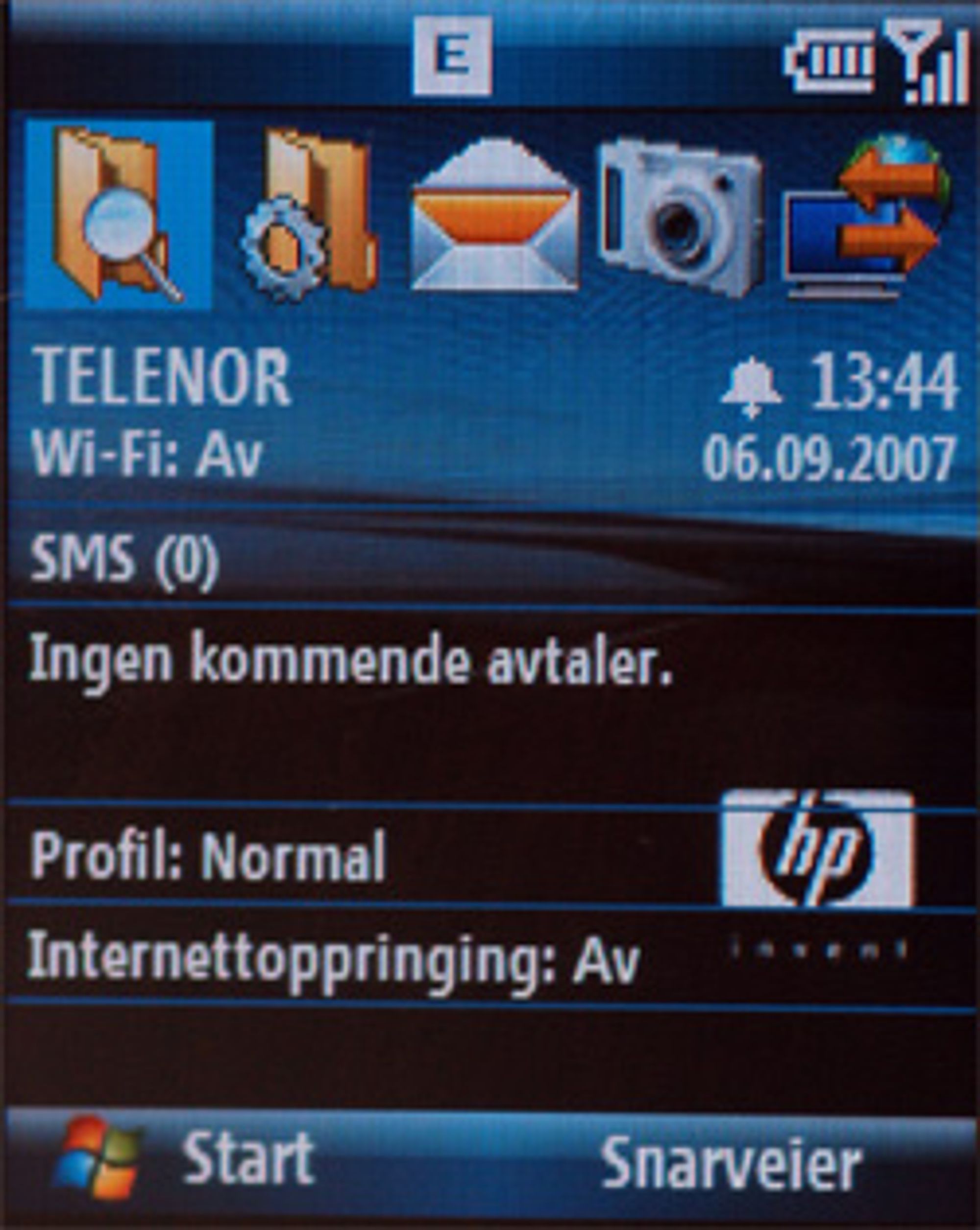 Slik er iPaq 514 i hvilemodus.