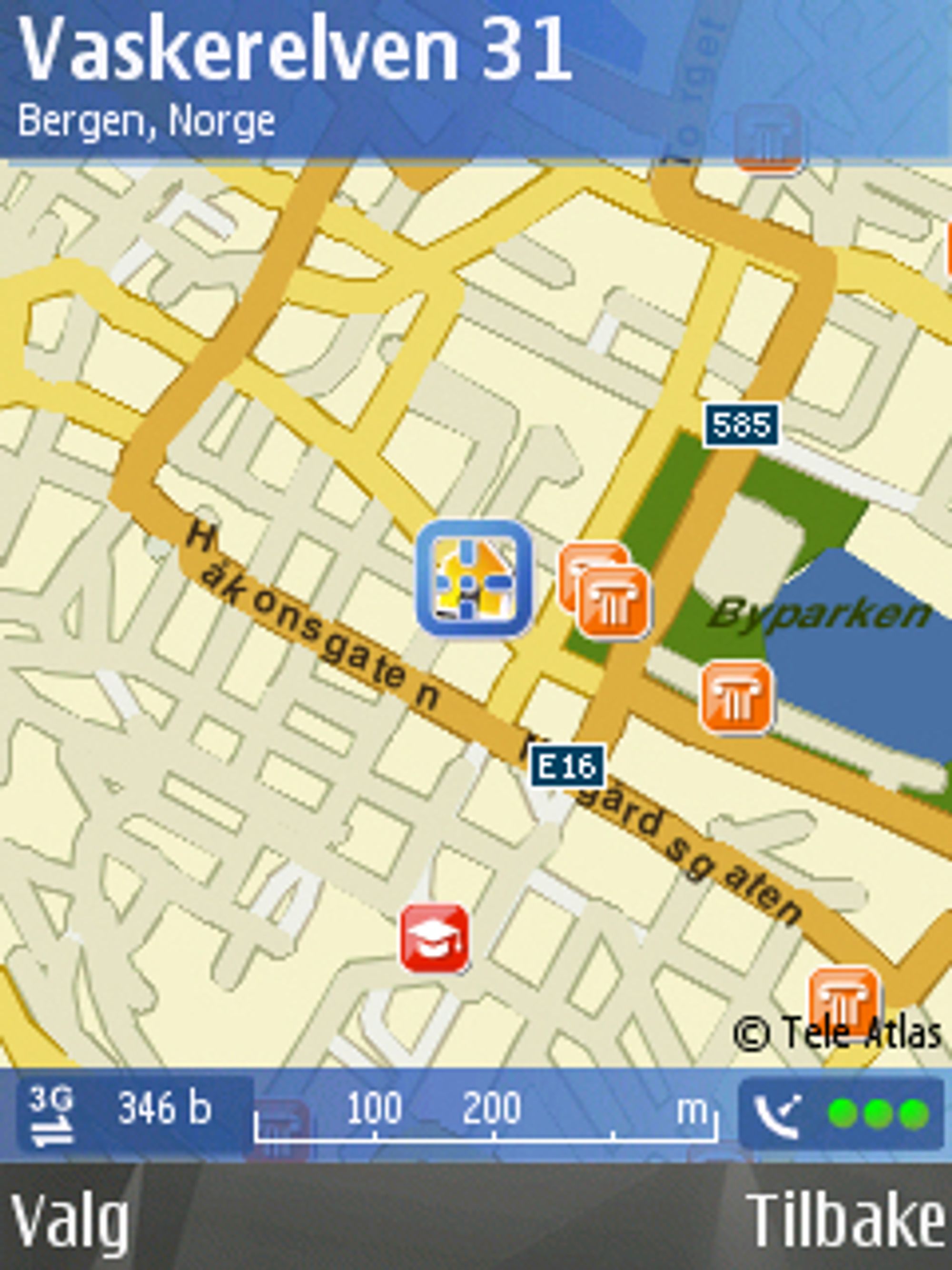 GPS-en kan søke på alt fra koordinater til adresser, og den er kjapp. 