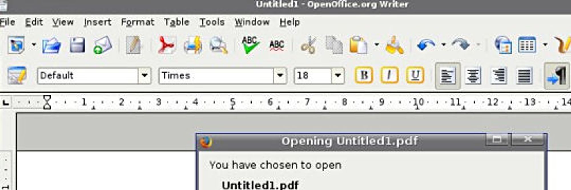 Skjermbilde fra den nettbaserte OpenOffice