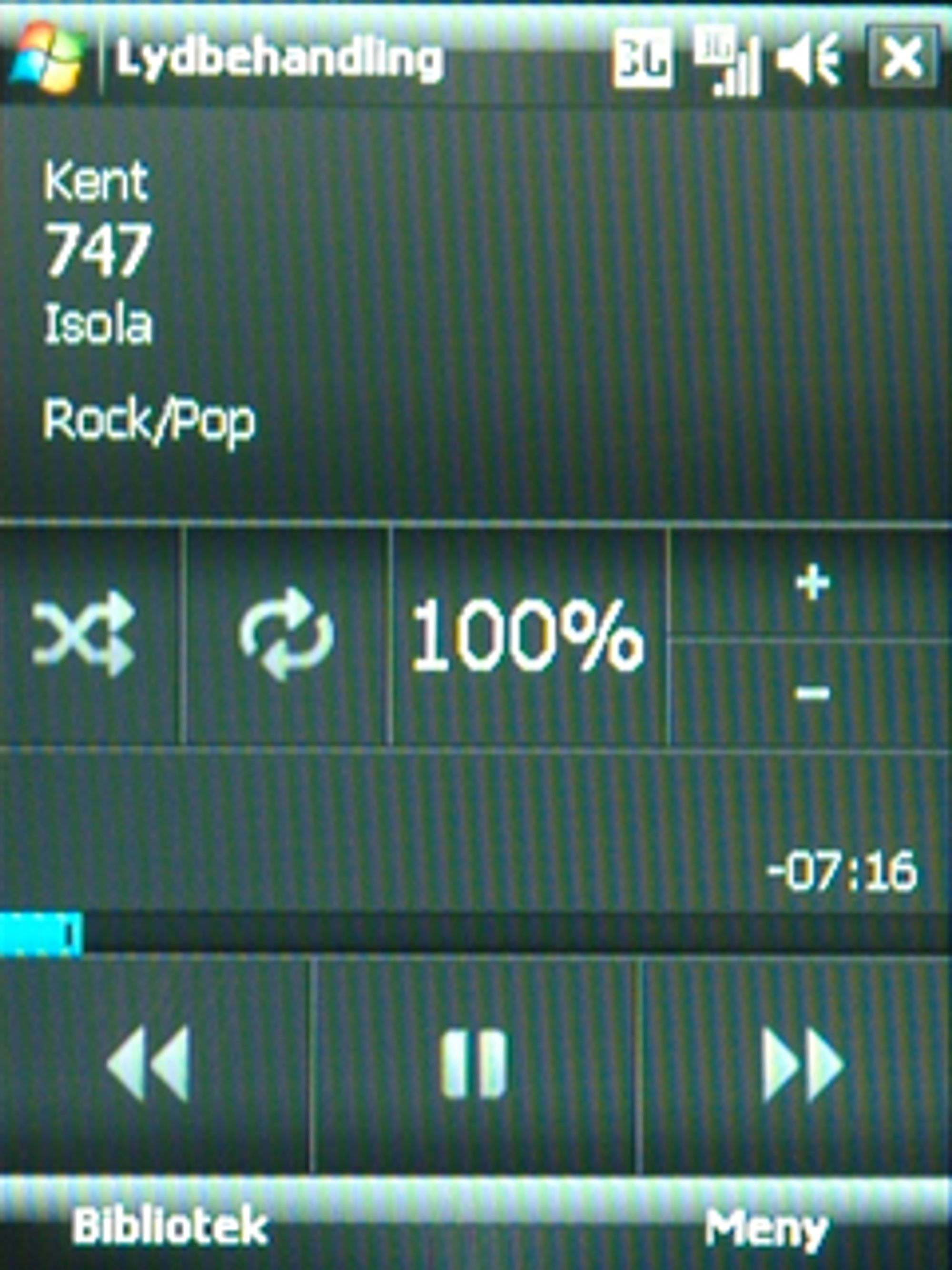 HTCs mp3-spiller i sin helhet.