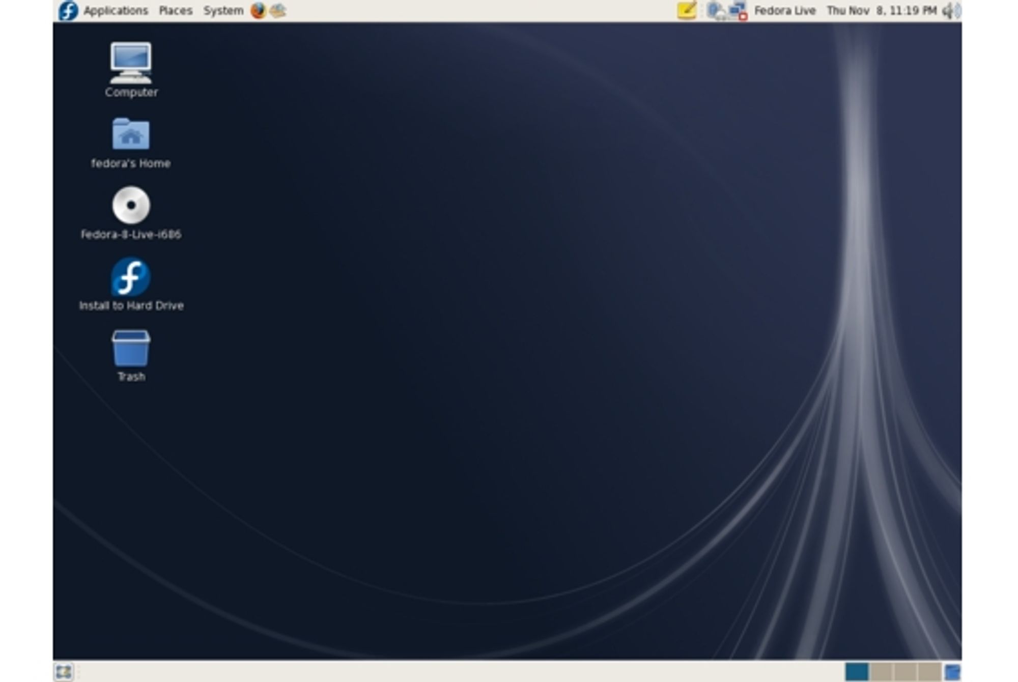 Fedora 8 med Gnome skrivebordsmilj�