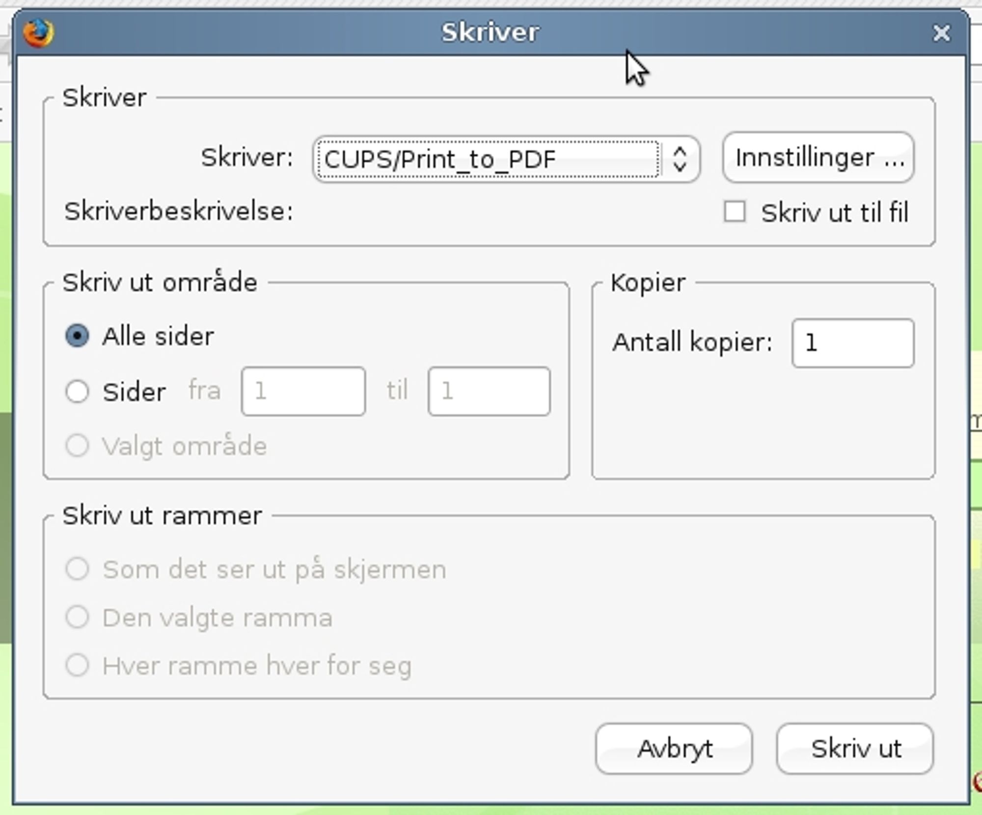 Alt du kan skrive ut, kan også lagres som PDF.