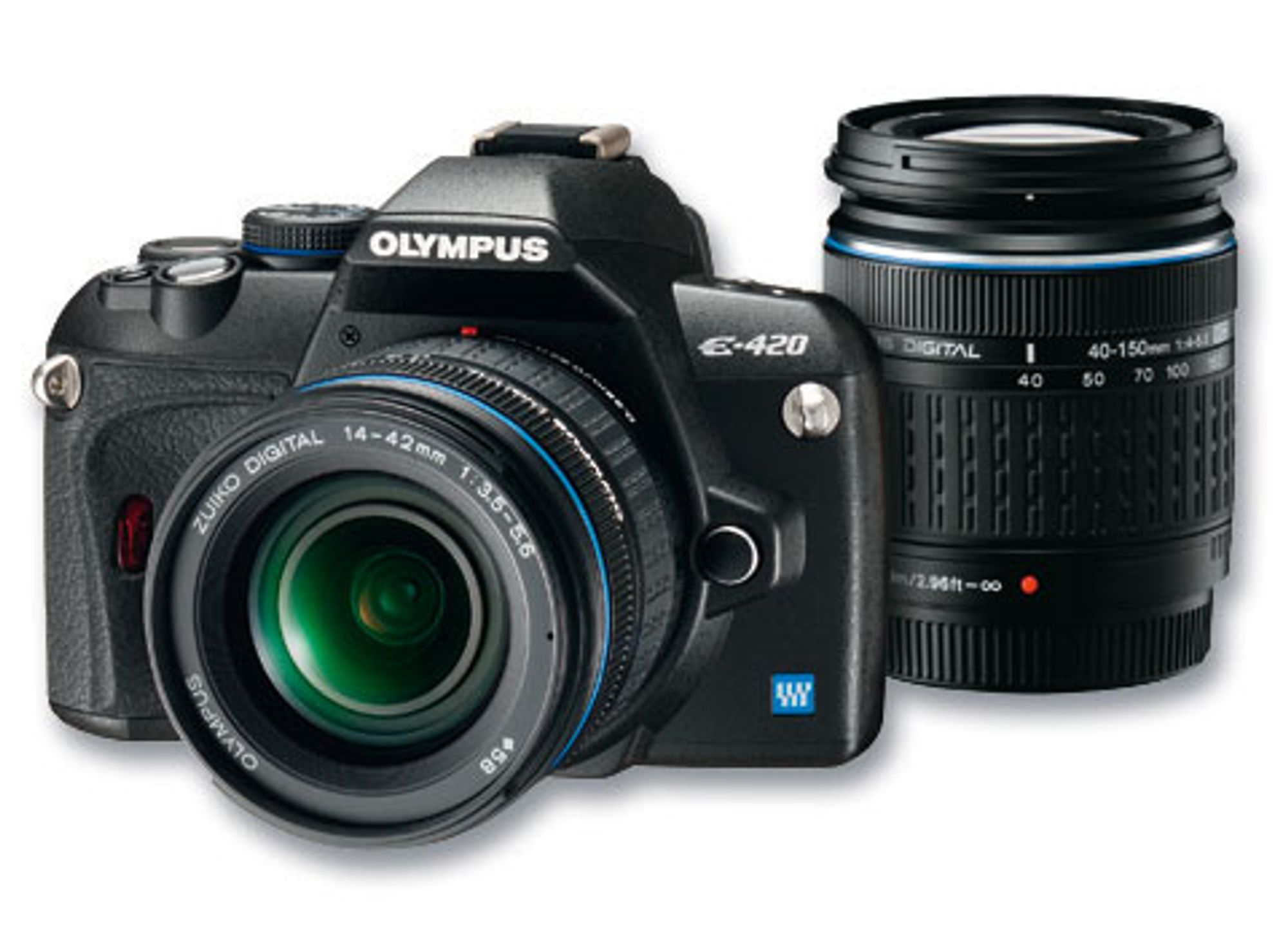 Olympus E-420, her i dobbeltkit-utgave.