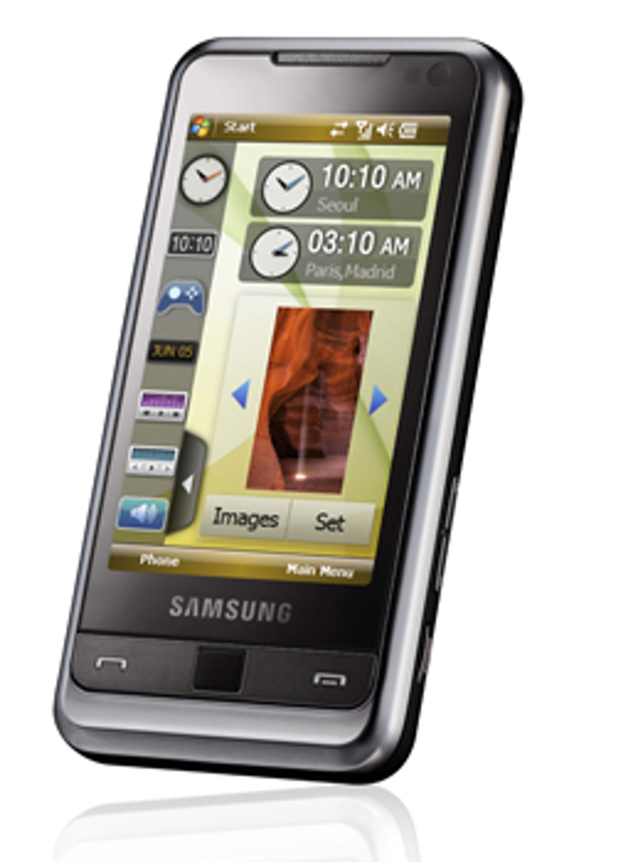 Samsung I900 har det meste du trenger, men ikke tastatur.