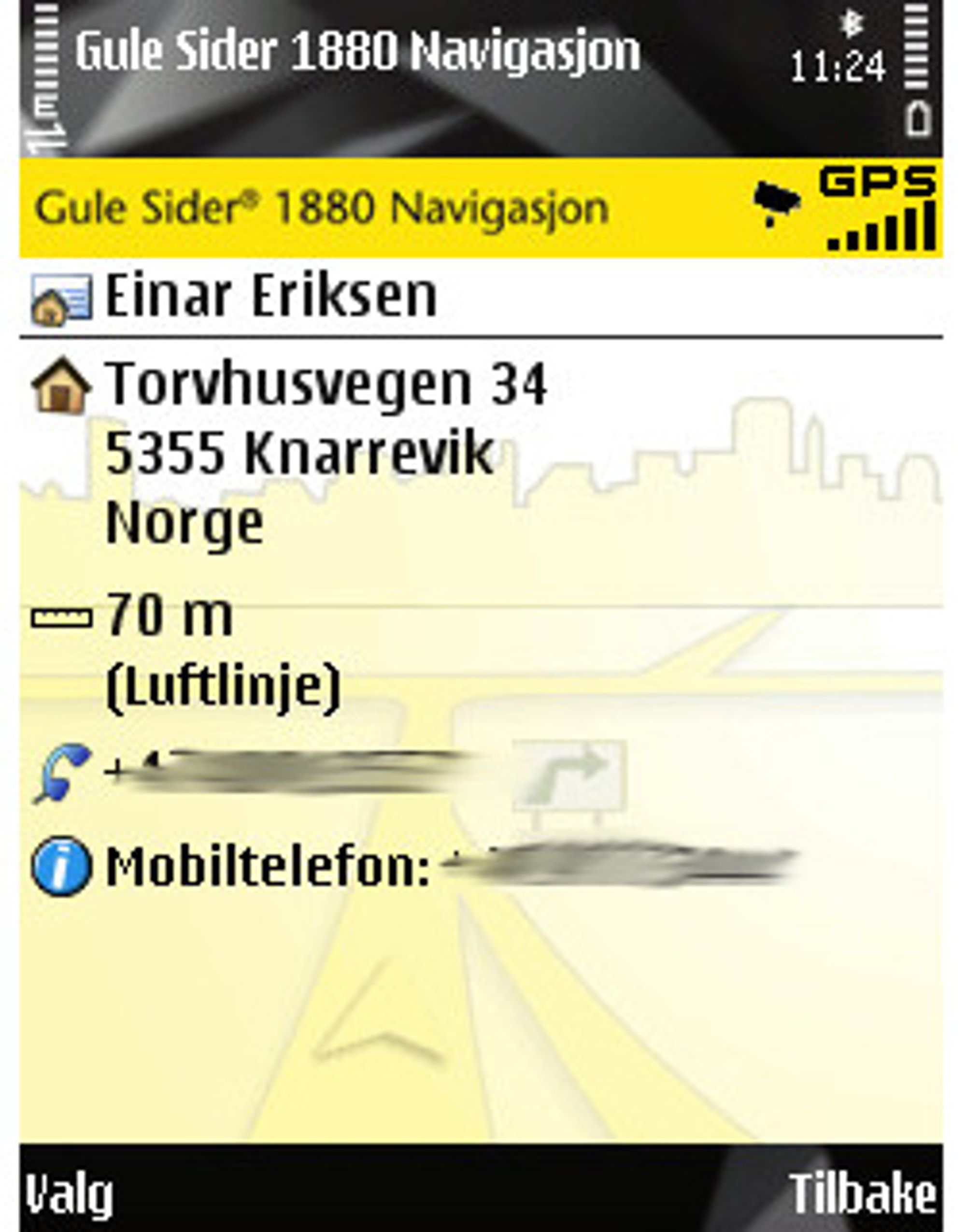 Med Gulesider 1880 Navigasjon, kan du søke på personer og navigere deg på besøk. 