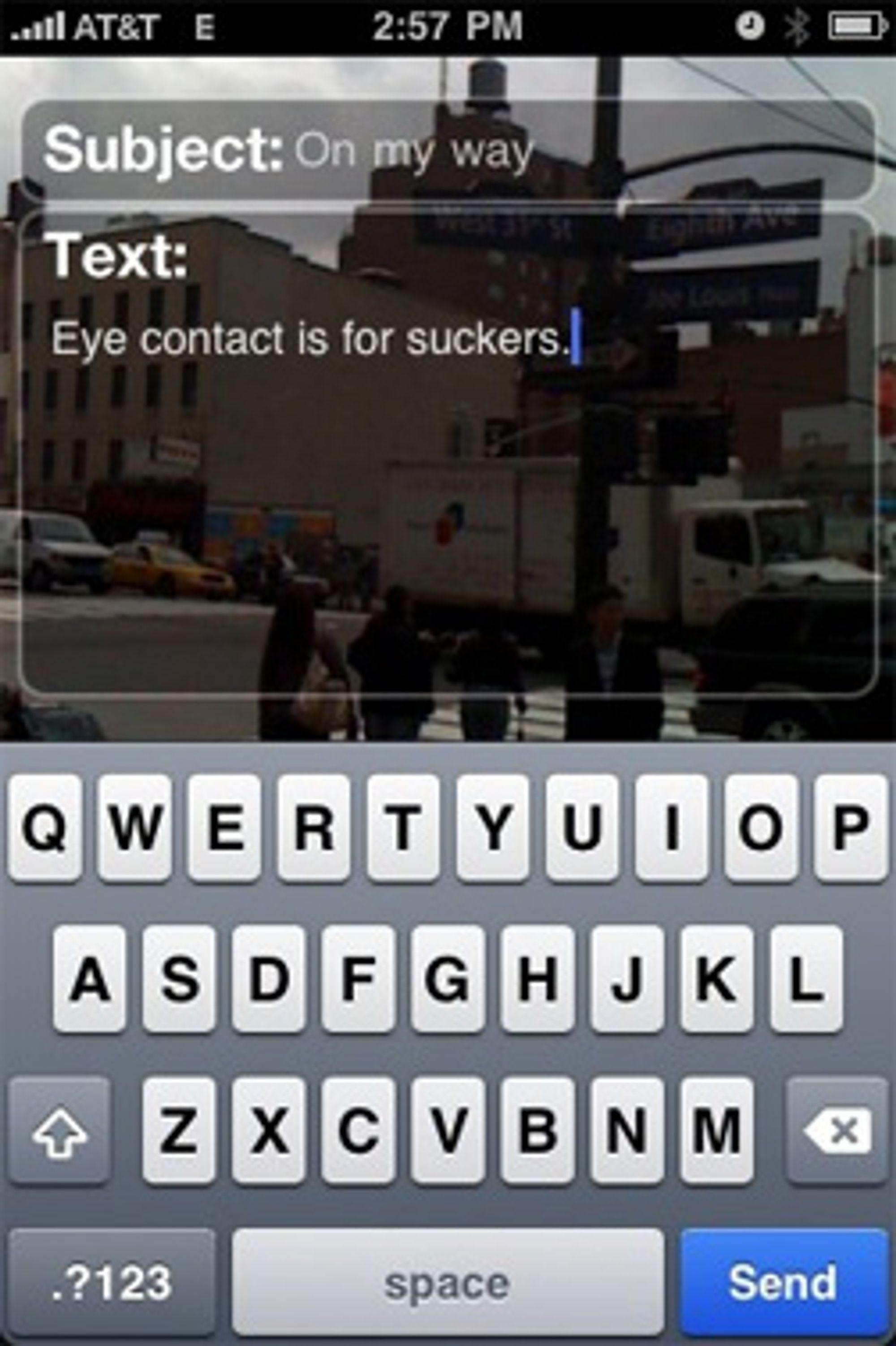 Skjermskudd fra Email'n'Walk. (Foto: Engadget Mobile)