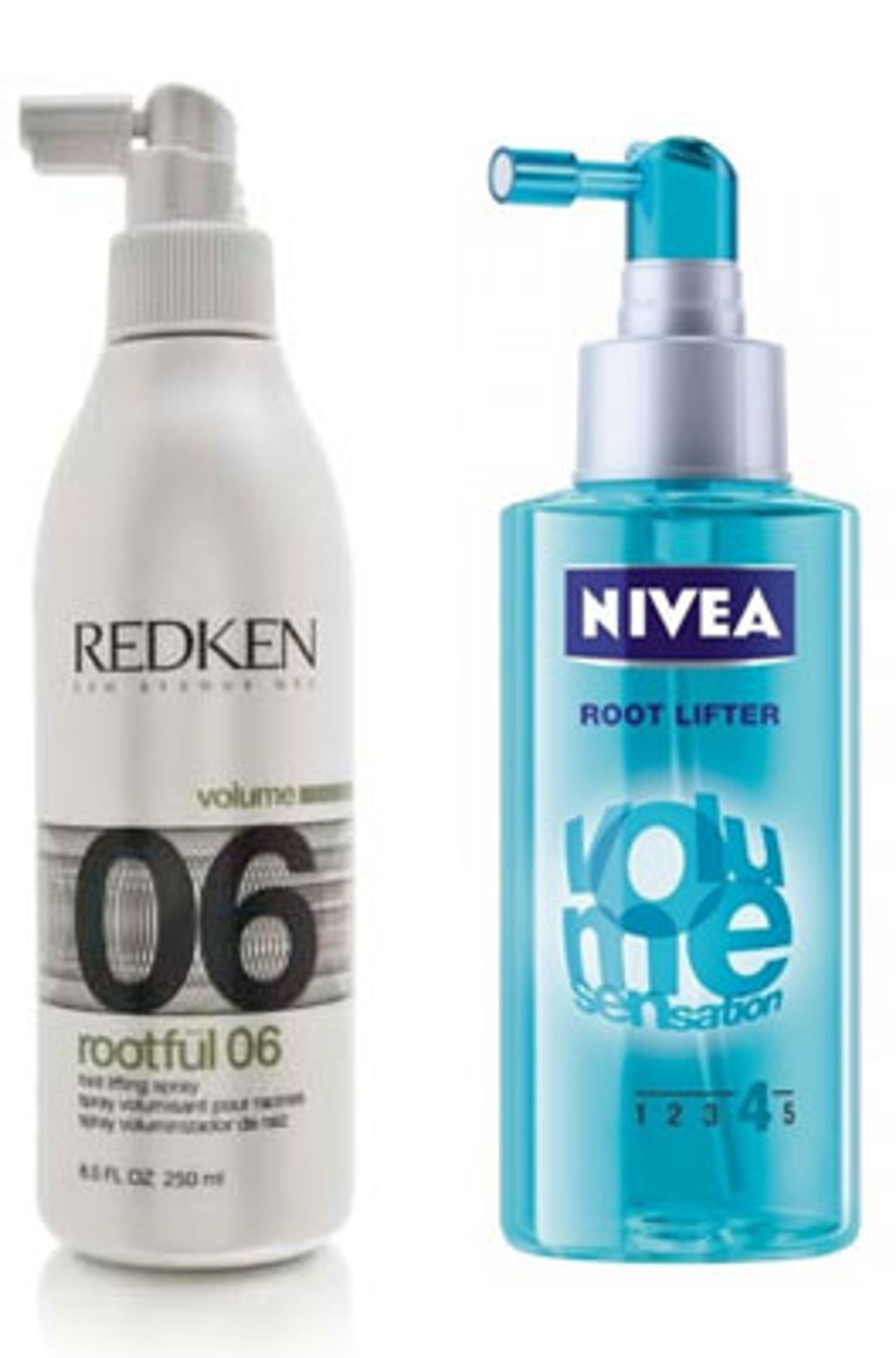 FLERE PRISKLASSER: Redken Rootfull Root Lifting spray, 267,-, Nivea Root Lifter, 75,-