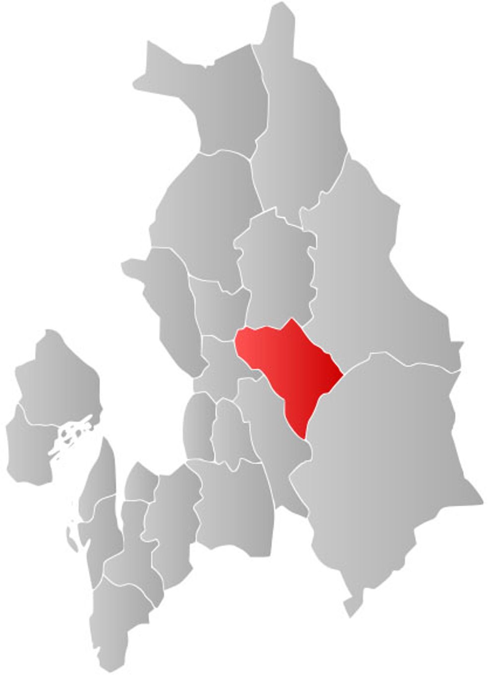 <p>Kartet viser S&oslash;rum kommune i Akershus. Kommunen har cirka 13 500 innbyggere.</p>