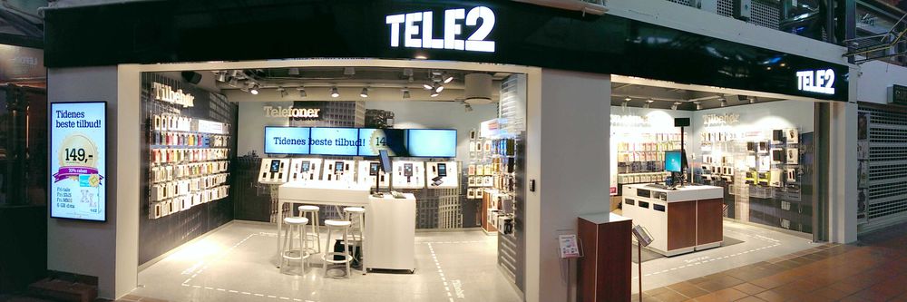 Tele2s butikk i Strømmen storsenter.