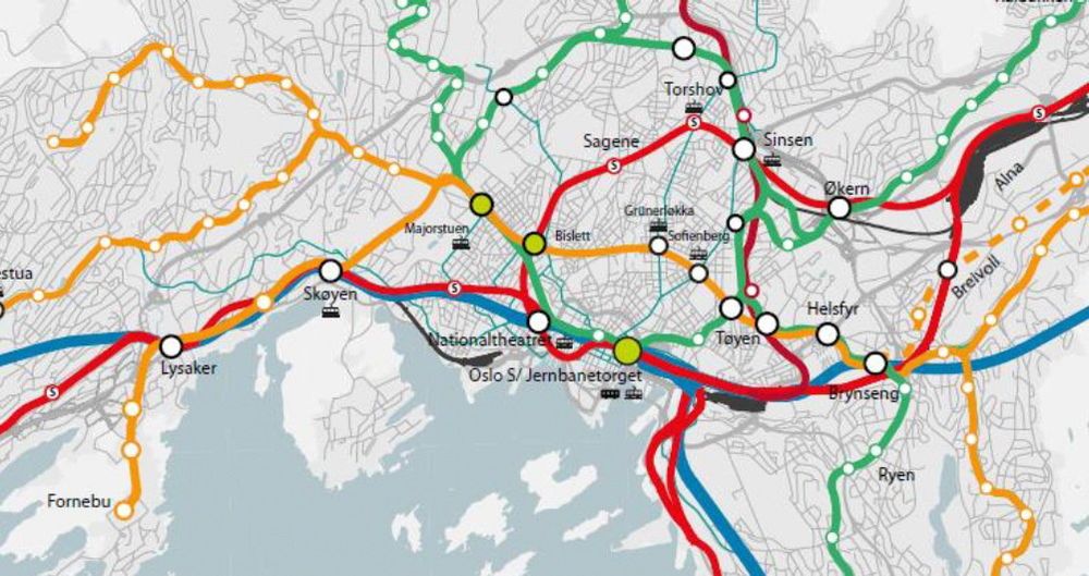 K3 S-bane og T-banekonseptet: I dette konseptet skal lokaltog utvikles til å bli et S-banesystem på eksisterende dobbeltspor ut fra Oslo. Dette systemet får også ny tunnel med nye stasjoner og knutepunkt i sentrum.