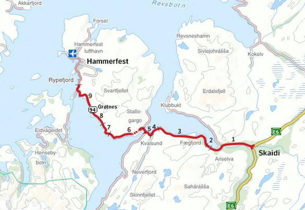 Riksveg 94 fra Skaidi til Hammerfest skal oppgraderes til en moderne riksvegstandard.