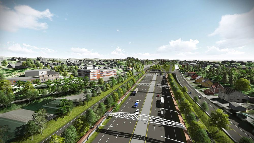 SV ønsker å skrinlegge alle planer om utbtgging av E18 gjennom Bærum og Asker. Ill:Statens vegvesen