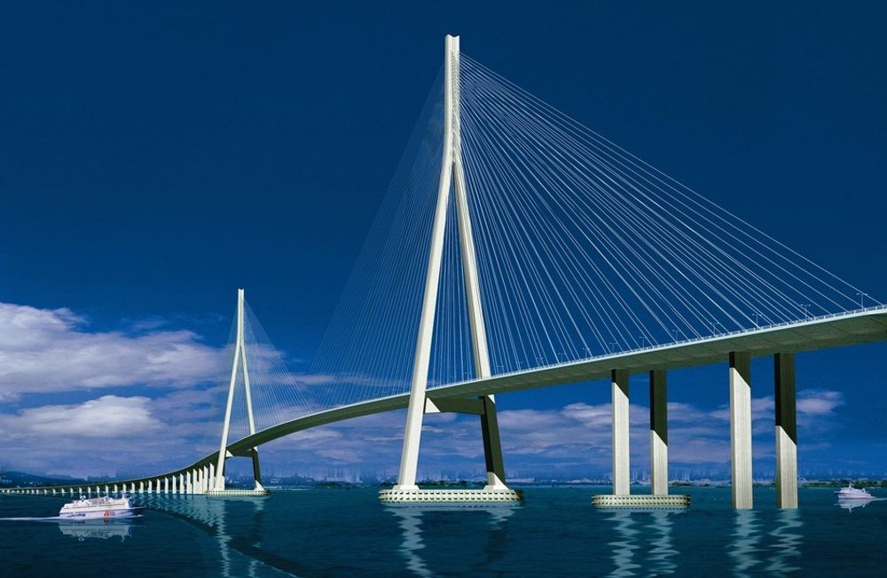 SuTong Bridge blir verdene største med et hovedspenn på 1088 meter når den står ferdig i 2008.