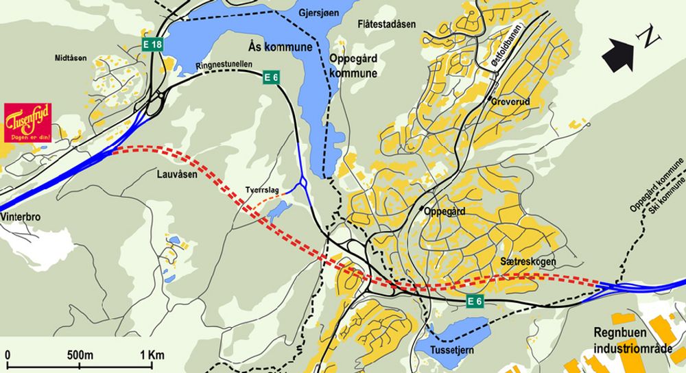 De som vil levere utstyr for videoovervåkning og hendelsesdetektering i Nøstvettunnelen på E 6 sør for Oslo, må levere anbud innen 6. november. (Ill.: Statens vegvesen)