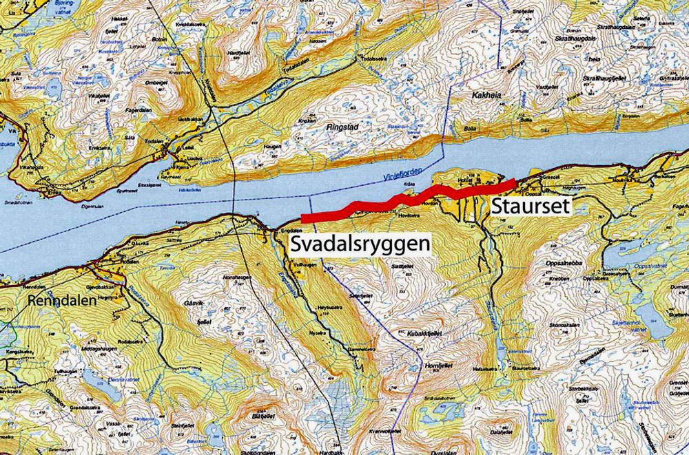 Innen 14. mai må entreprenørene bestemme seg for hvor mye de vil ha for å utbedre E 39 mellom Svadalsryggen og Staurset. To år og 46 dager senere skal jobben være gjort. (Ill.: Statens vegvesen)