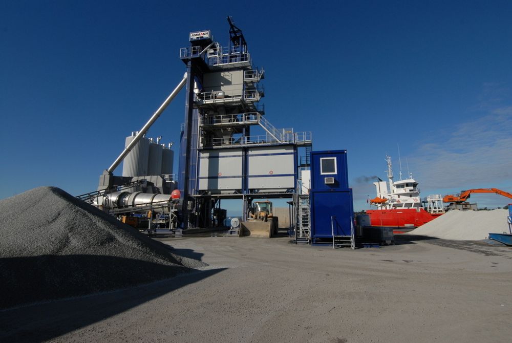 Skanskas nye produksjonsanlegg for asfalt på Filipstadkaia i Oslo.