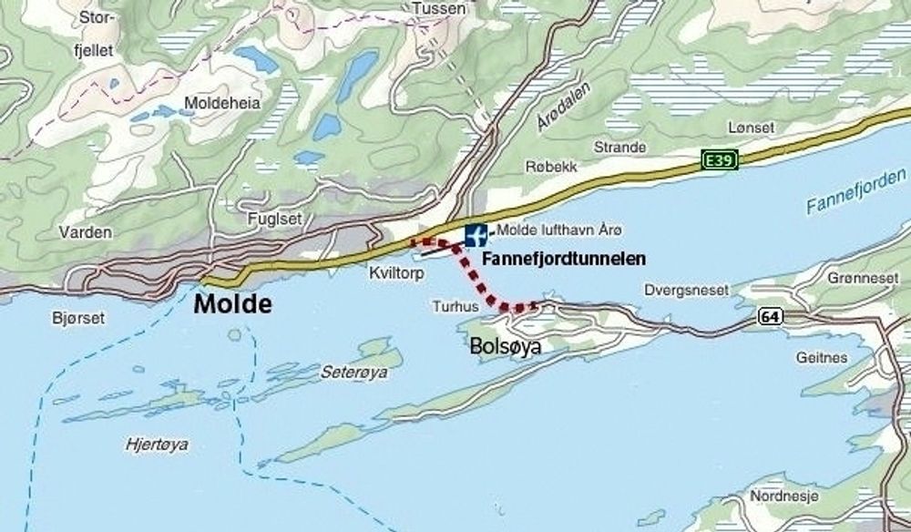 Etter 23 år trenger Fannefjordtunnelen oppgradering. Implenia leder kampen om den jobben. (Ill.: Statens vegvesen)