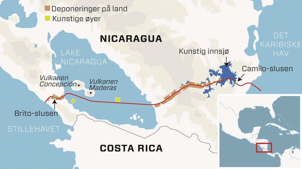 Nicaraguakanalen gir store naturinngrep. Massene vil skape to kunstige øyer i Nicaraguasjøen og nytt jordbruksland langs kanalen. I øst skal det bygges et ti kiliometer langt dike som vil skape en kunstig innsjø.