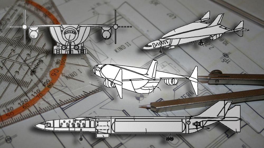 Ifølge patentsøknaden til Airbus skal flyet nå hastigheter opptil Mach 4,5. Her er tegninger av flyet fra søkanden. 