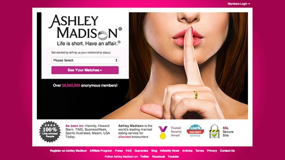 Data om flere millioner kunder av Ashley Madison har blitt lekket.