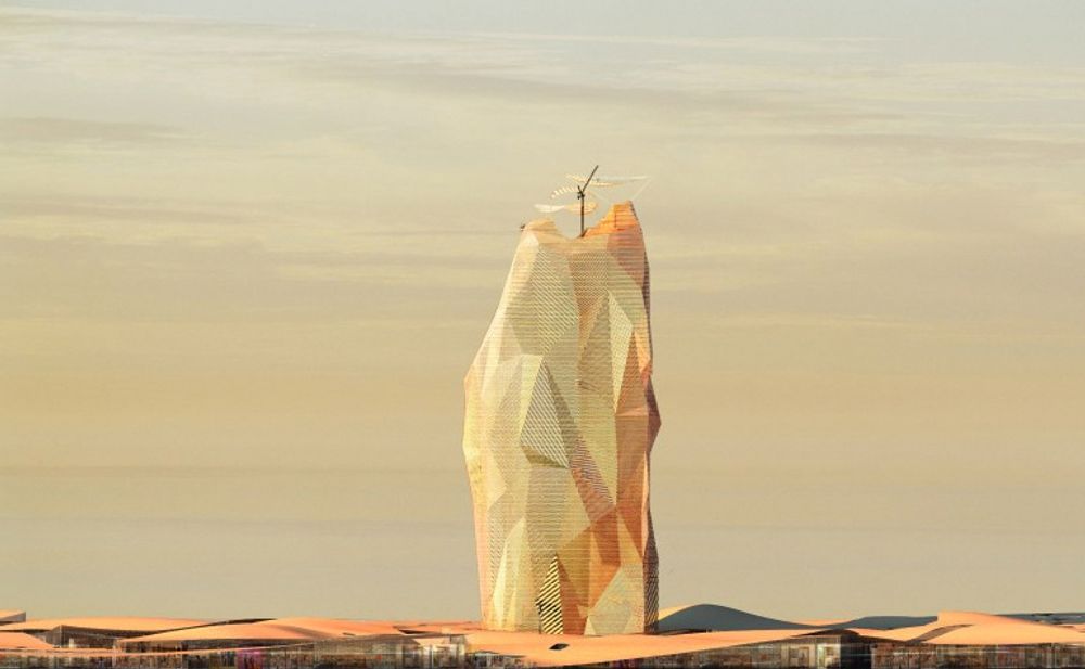 City Sand Tower er en vertikal økoby, tegnet av OXO Architectes.