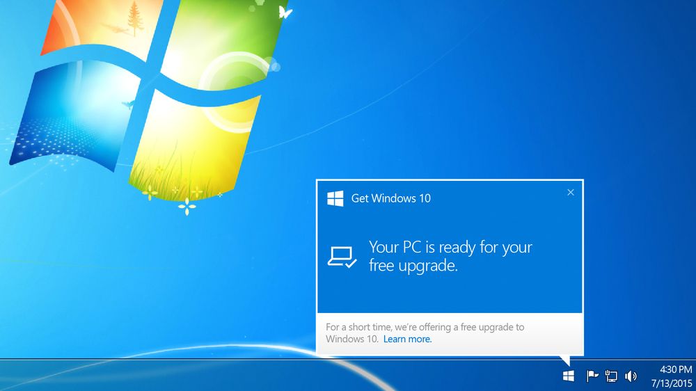 Pc som er klar til å oppgraderes til Windows 10.