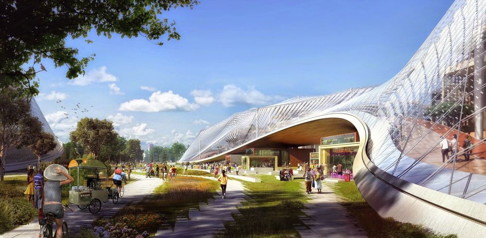 Googles nye campus skal etter planen bestå av fire anlegg som er bygget inn i glasskupler.