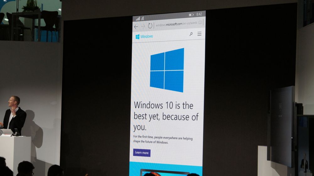 Et lite glimt av Spartan-nettleseren på Windows 10 for mobil.