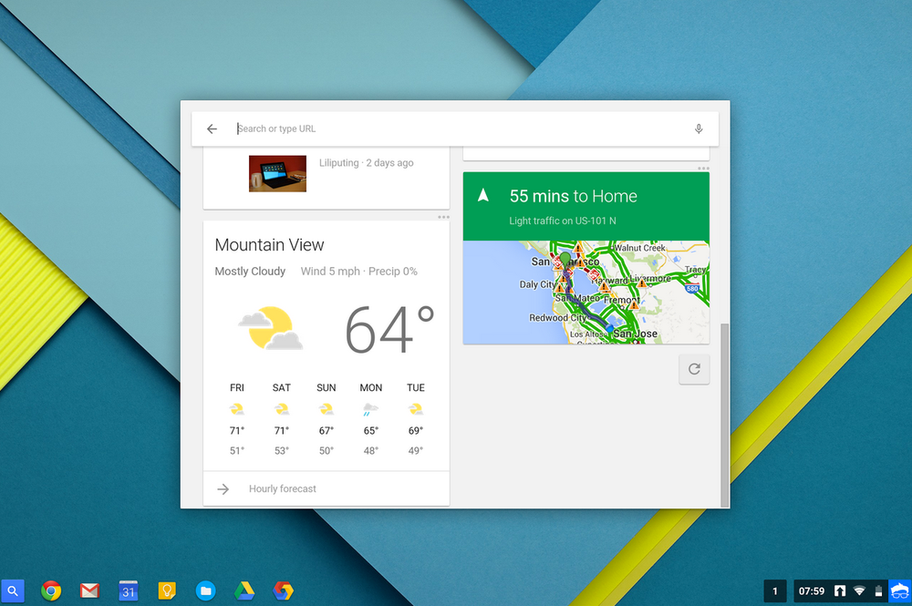 Google Now nå integrert i Chrome OS.