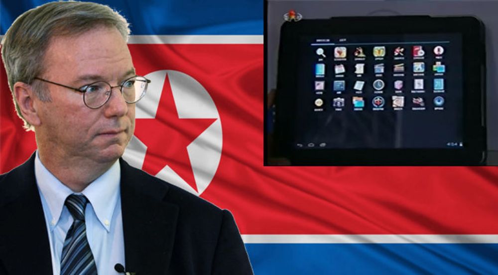 Googles styreleder Eric Schmidt har vært fire dager i Nord-Korea. Der fikk han blant annet prøve det nordkoreanske Android-baserte nettbrettet Samjiyon. Bildet av brettet er hentet fra Northkoreatech.org som bemerker at ikoner for e-post og andre nettjenester mangler, i samsvar med nordkoreanske sensurbestemmelser.