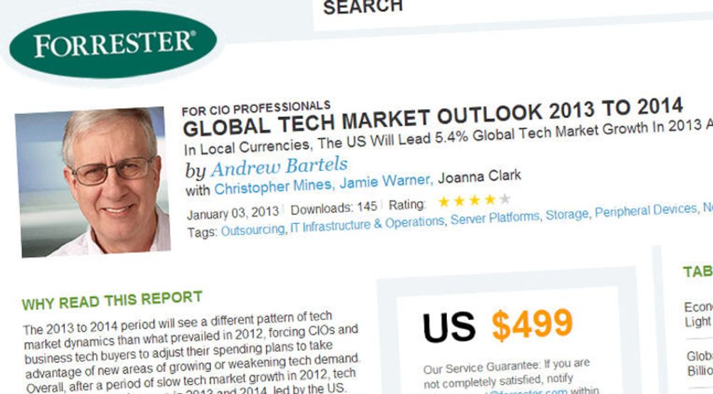 Forrester tror USA kommer seg, mens Europa opplever fortsatt IT-stagnasjon i 2013.