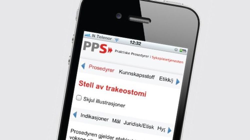 15. mars blir PPS tilgjengelig for smartmobiler, nettbrett og ansattes hjemme-pc-er. Tjenesten dokumenterer 300 kvalitetssikrede prosedyrer i sykepleien, og oppdateres koontinuerlig med utgangspunkt i forskning og erfaring.