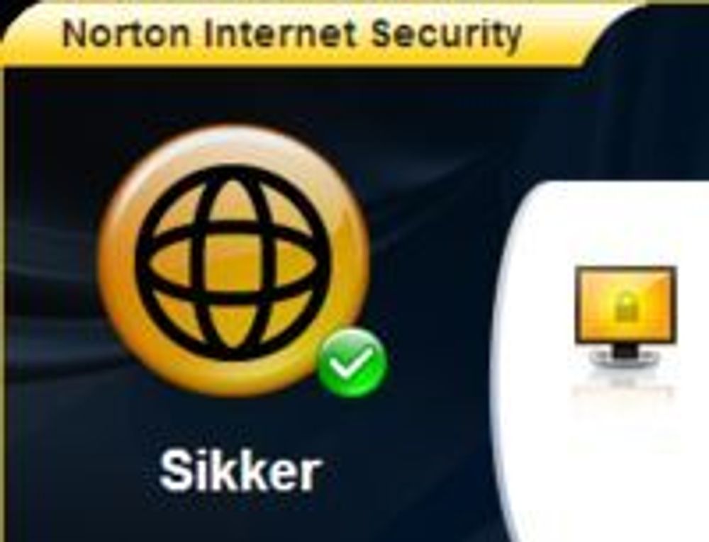 Hovedskjermbildet i Norton Internet Security informerer også om belastningen på pc-en.