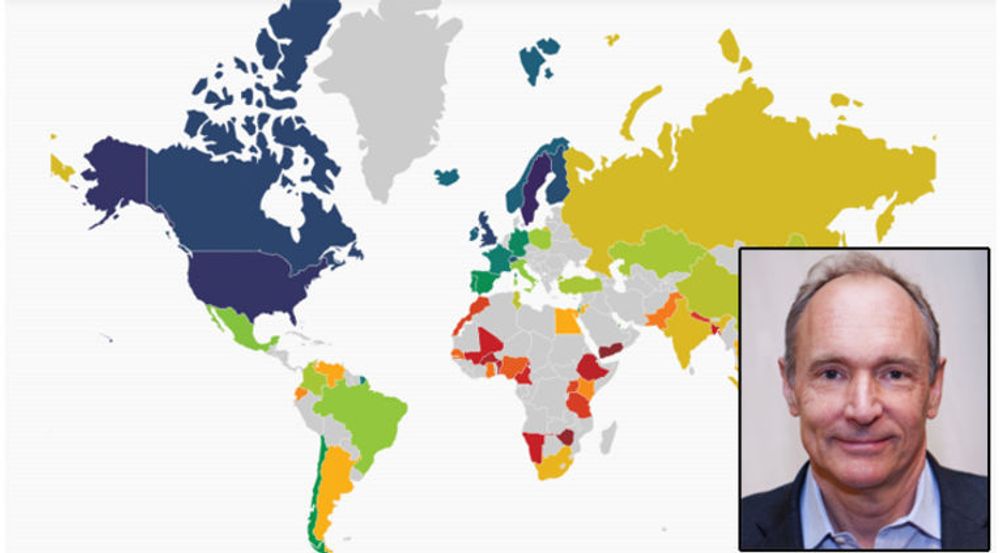 Sverige, USA og Storbritannia er best på å utnytte de mulighetene som weben byr på. Norge henger etter, ifølge World Wide Web Foundations ferske indeks. Weboppfinner Sir Tim Berners-Lee innfelt.