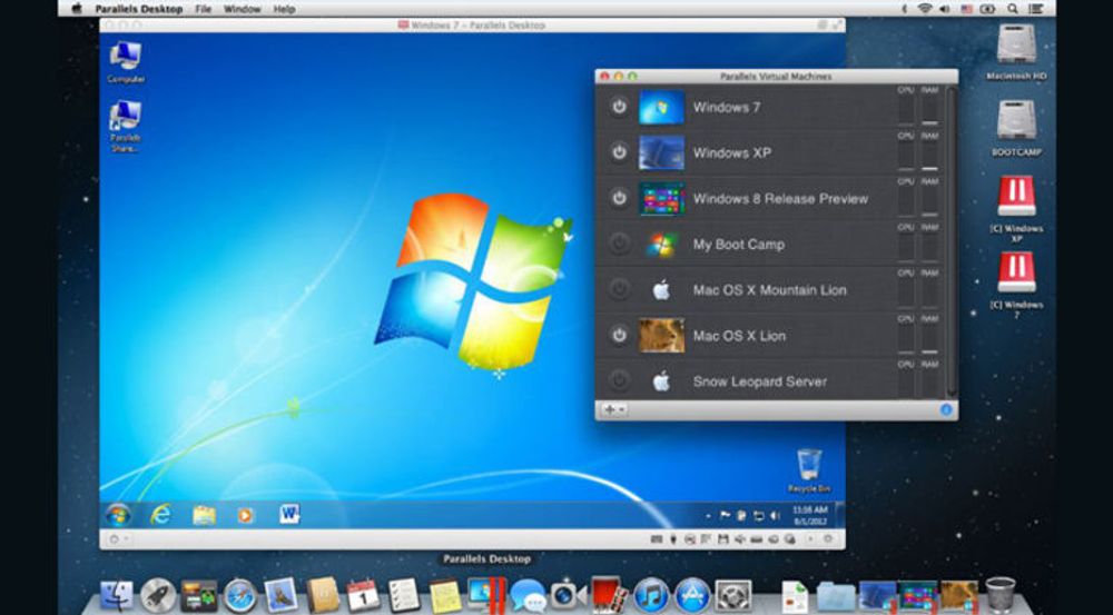 Virtualisering: Parallels gjør det mulig å kjøre flere ulike gjeste-operativsystemer på Mac.