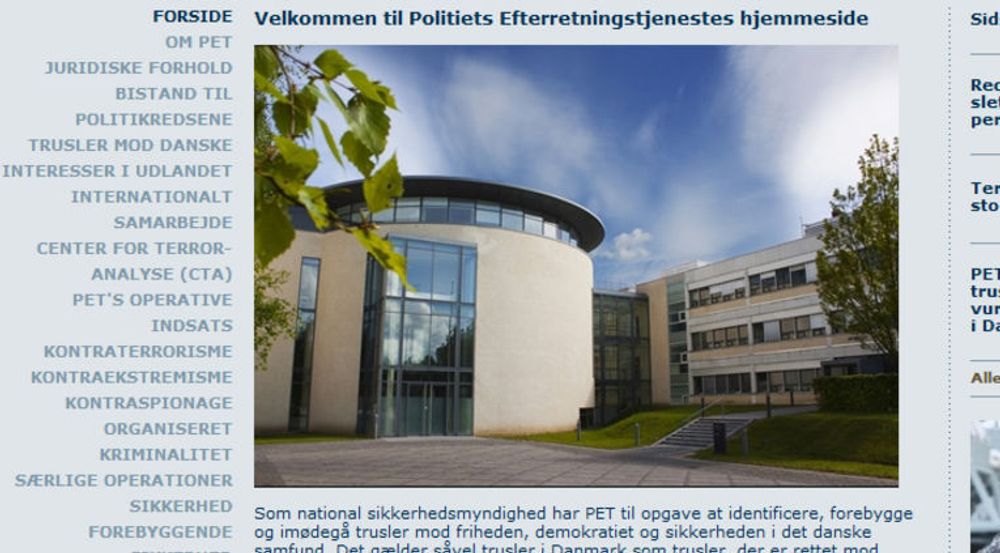 Nettstedet til PET var ute av drift noen timer i går.