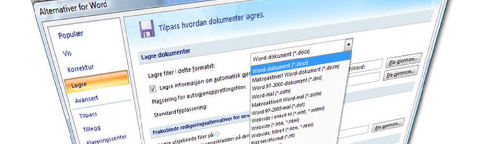 Office 2007 får for første gang innebygget støtte for å lagre ODF og PDF-dokumenter i servicepakke 2.