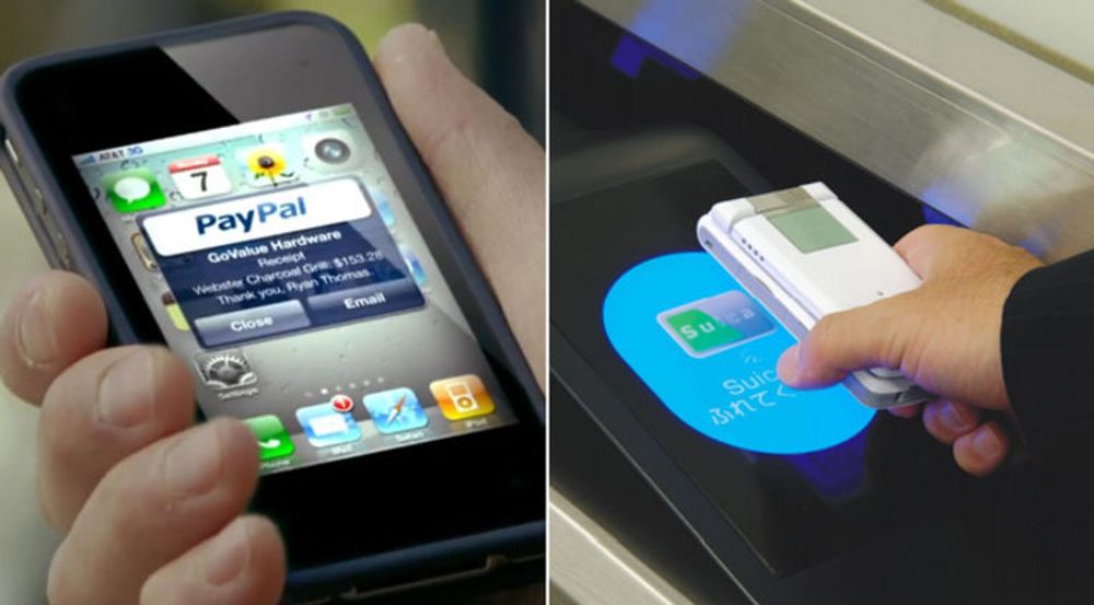 Paypal vil ordne mobil betaling gjennom en app og nettskyen, mens Nokia og Google støtter NFC. Apple har ikke valgt side.
