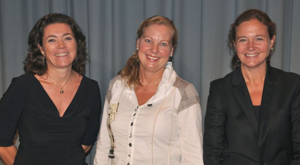 Kristin Skogen Lund (t.v), Berit Svendsen og Hilde Tonne har alle fått nye oppgaver i Telenor.