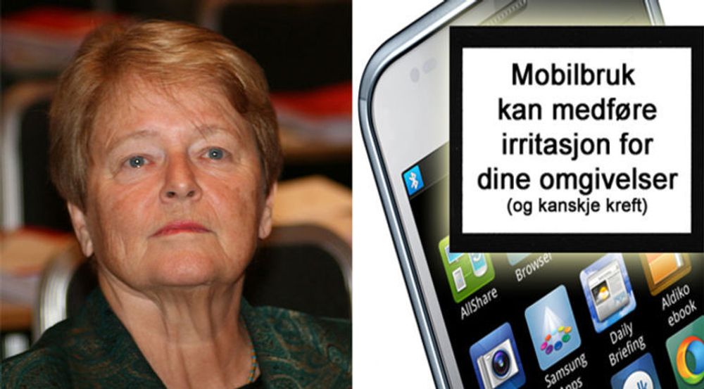 HODEPINE: Forskere hevder at Gro Harlem Brundland er medansvarlig for at mange mener de får hodepine av mobiltelefonstråling.