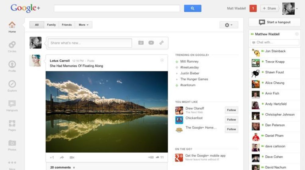 Mye har blitt flyttet på i den første store redesignen av Google+