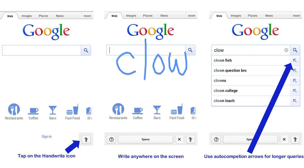 Google Handwrite kan gjøre det enklere å søke når man befinner seg i litt fysisk ustabile omgivelser.