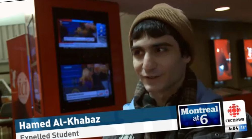 IT-studenten Hamed Al-Khabaz har fått tilbud om et stipend, slik at han betale skolepengene ved et privat college. Men først må ha finne ett som er villige til å se saken fra hans side og det faktum at karakterene hans har blitt nullet som følge av utviklingen fra Dawson College.