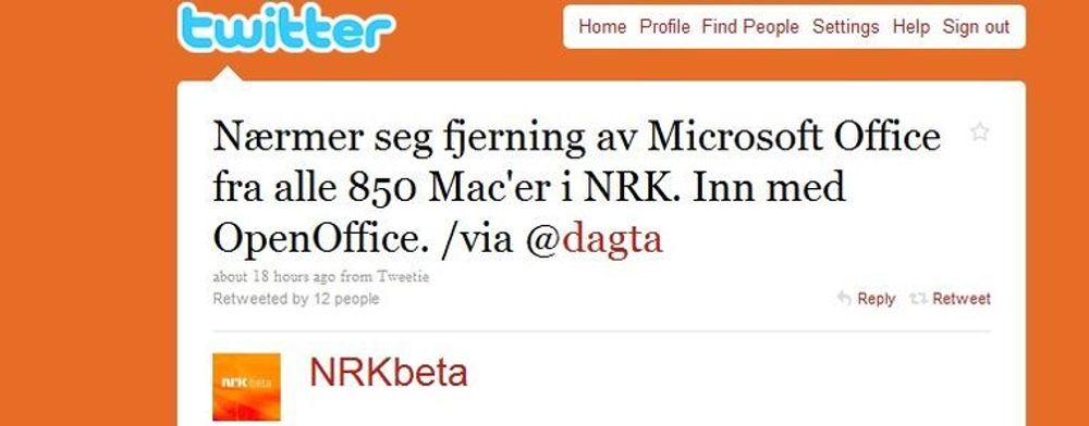 Mac-maskinene på NRK brukes i stor grad som produksjonsmaskiner med Final Cut. Disse skal få ny OpenOffice, men også vanlige kontormaskiner skal bytte vekk fra Microsoft Office, etter det digi.no kjenner til.