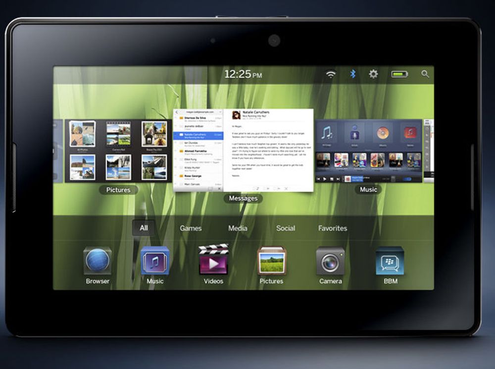 SAP tror tablet-formatet vil appellere til brukere av deres bedriftsapplikasjoner. Bildet viser RIMs kommende Playbook.