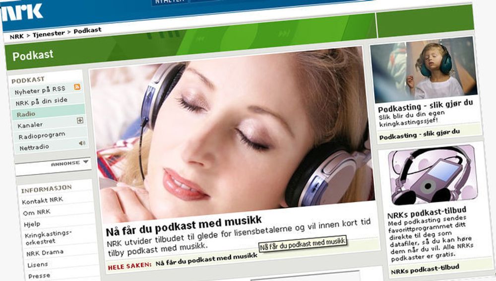 NRK og Tono har inngått en unik avtale som gjør det mulig for NRK å legge ut sine radioprogrammer som podkast-sendinger på internett.