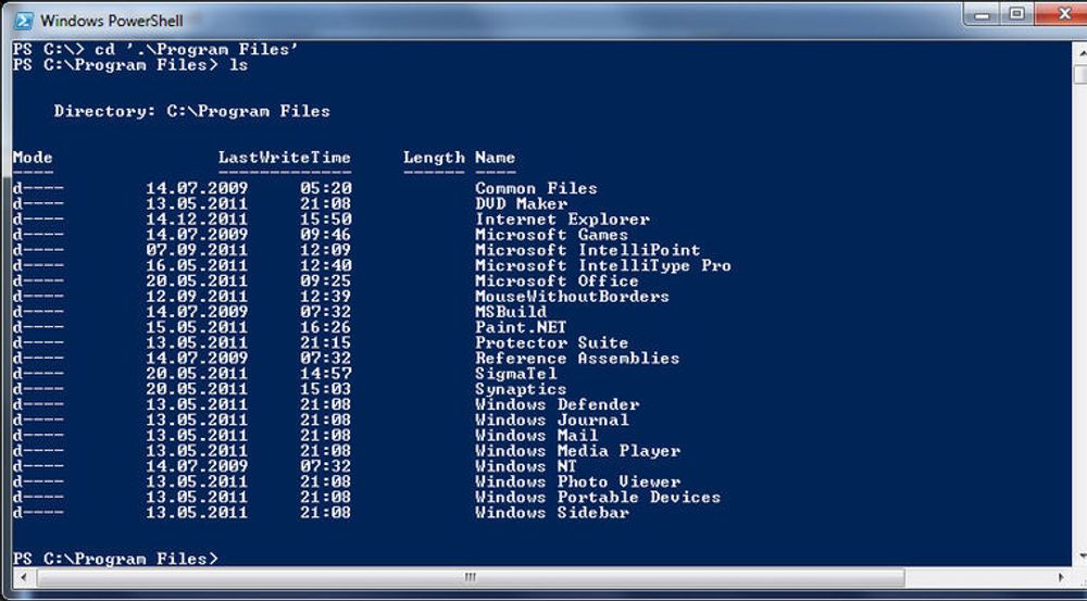 Windows PowerShell blir det grunnleggende grensesnittet til Windows Server 8.