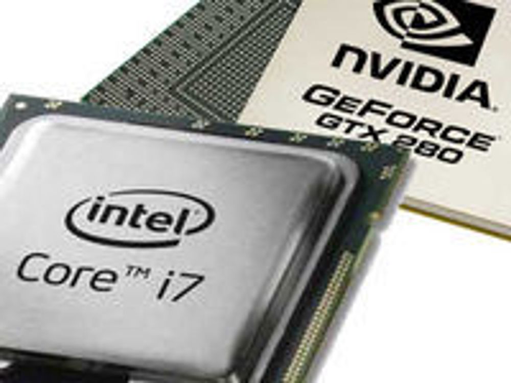 Intel Core i7 og Nvidia GeForce GTX 280 er prosesseringsenhetene som omtales i Intels rapport.